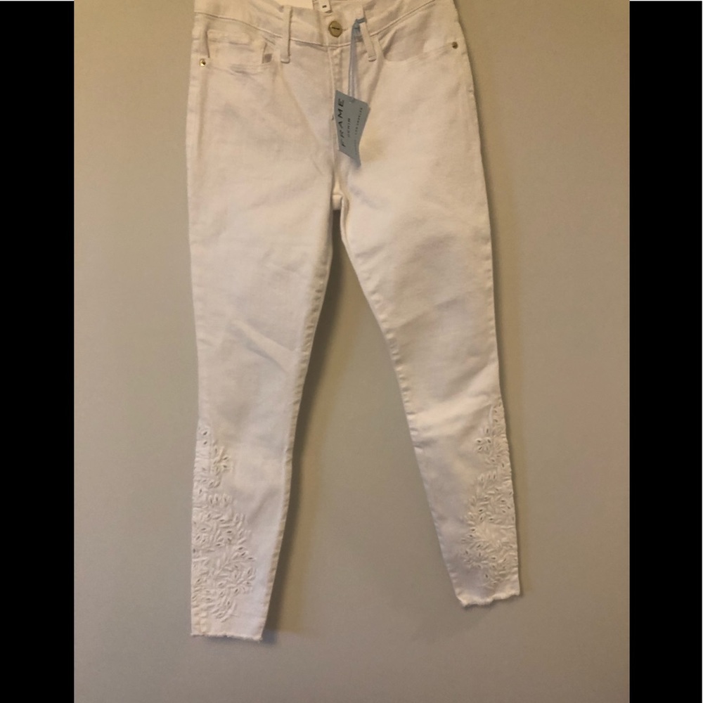 White Frame Skinny jeans